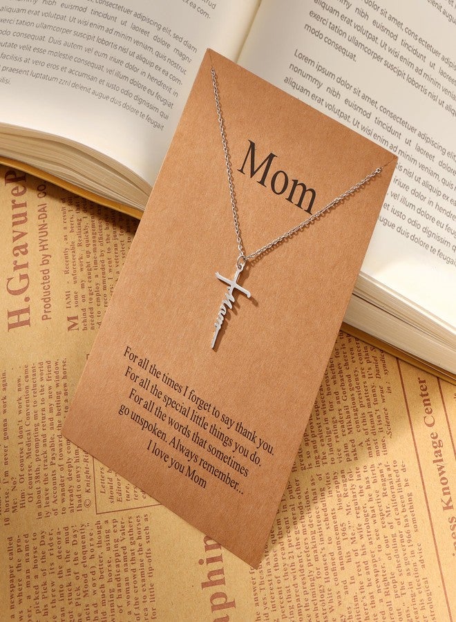 Lcherry Mom Cross Necklace for Women - Birthday Gifts for Mom, Religious Christian Jewelry Mother's Day Gifts for Women - Image 5